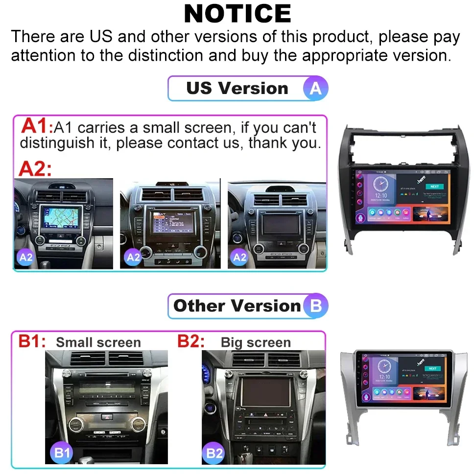 SEPTON 8+256G Android Radio for Toyota Camry 7 XV 50 55 2012 - 2014 Multimedia Player Carplay Auto GPS Navi 2 DIN 4G Head Unit