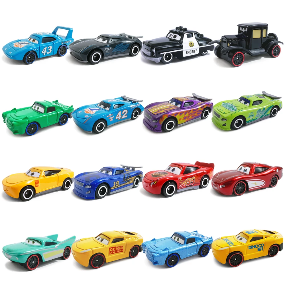 Cars Toy Anime Character McQueen Mater Flo Lizzie Cruz Ramirez Cartoon Mini Metal Diecast Model Children's Alloy Toy Car