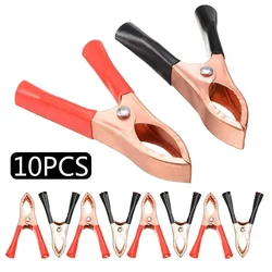 10pcs 30A Crocodile Spring Clamp Red & Black Car Battery Clip Cables Alligator Charger Voltage Testing Tool Accessory