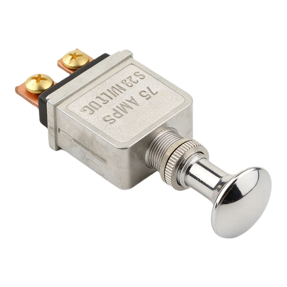 Heavy Duty Electrical Control SPST Push Pull Switch Rated Up to 75 Amps Perfect For Heavy Machinery and Vehicle Operations