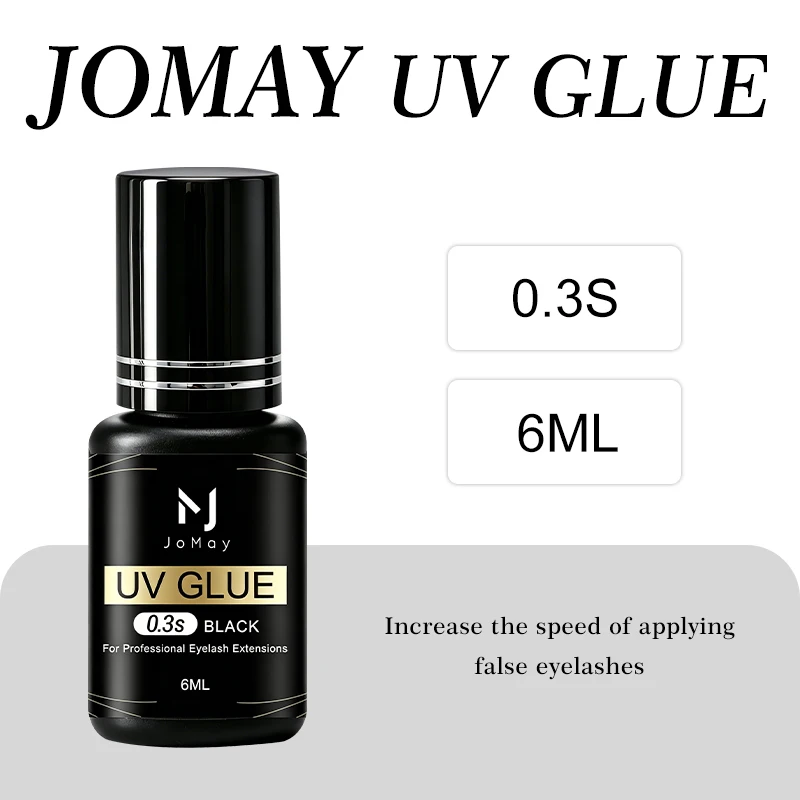 JOMAY 6ML UV Glue for Eyelashes 0.3S Super Fast Purple Black Color Lash UV Glue for Extension Supplies Makeup Tools