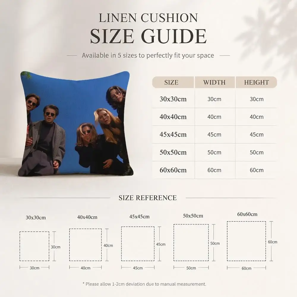 Classic F-Friends Tv Show Cushion Cover Linen Double-Sided Decorative Sofa Couch Bedroom Living Room Home Decor Pillow Case