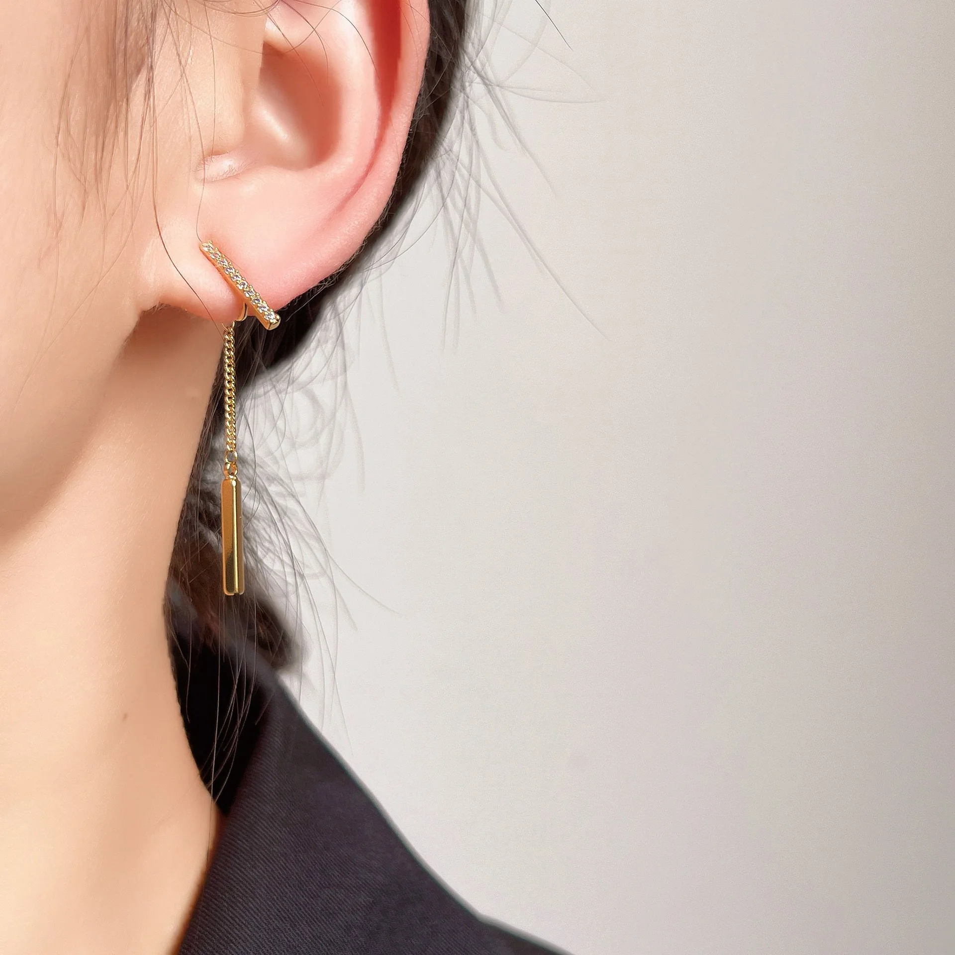 Fashion Simple Ear Line One-piece Mosquito Coil Ear Clip Female Temperament Earrings Without Ear Holes Long Tassel Earrings Hot