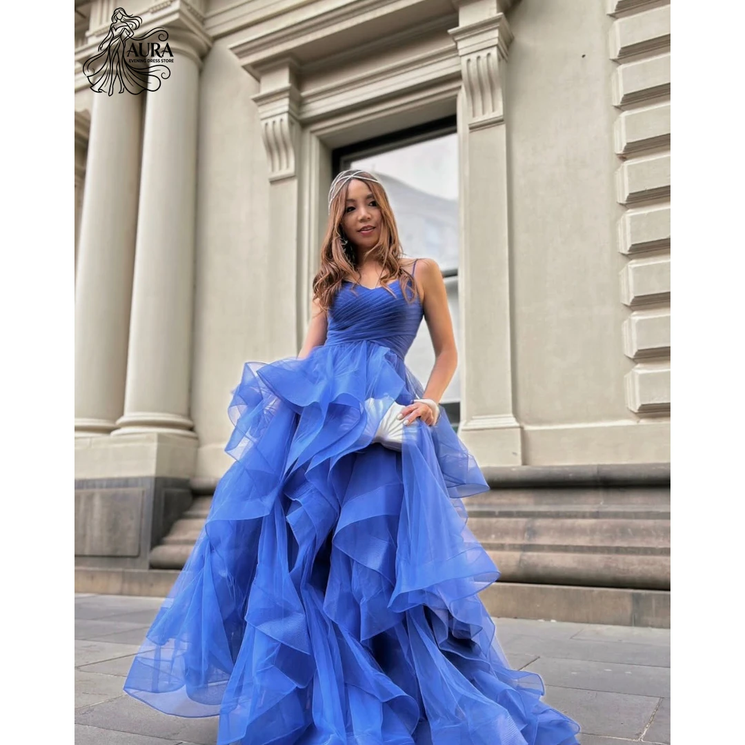 

Aura Spaghetti Straps Dresses 2026 Luxury Prom Dress 2026 Woman Custom Made Women's Elegant Luxury Party Dress A Word Organza