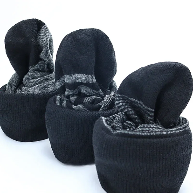 Носки мужские хлопковые, модные деловые, в полоску, Черные Серые, чистые, большие размеры