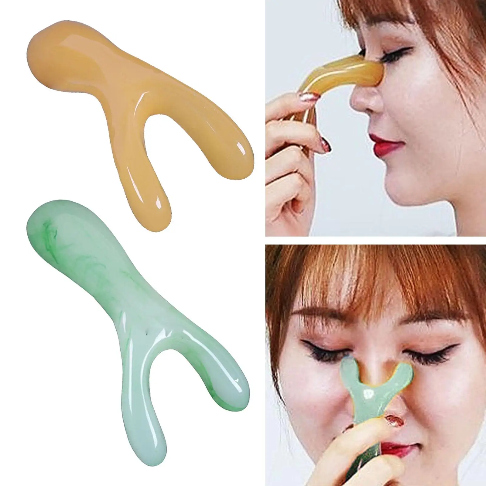 Resin Nose Massage, Smooth Multipurpose Durable Gift, Y Shaped, Portable Facial