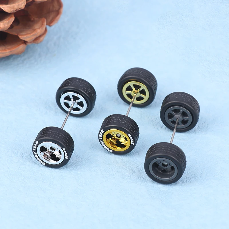 1Set 1/64 Alloy Car Staggered Front Small Rear Large Wheel BSC-D Serie 10.8mm+12.8mm Car Toys Replacement Parts Accessories Kits