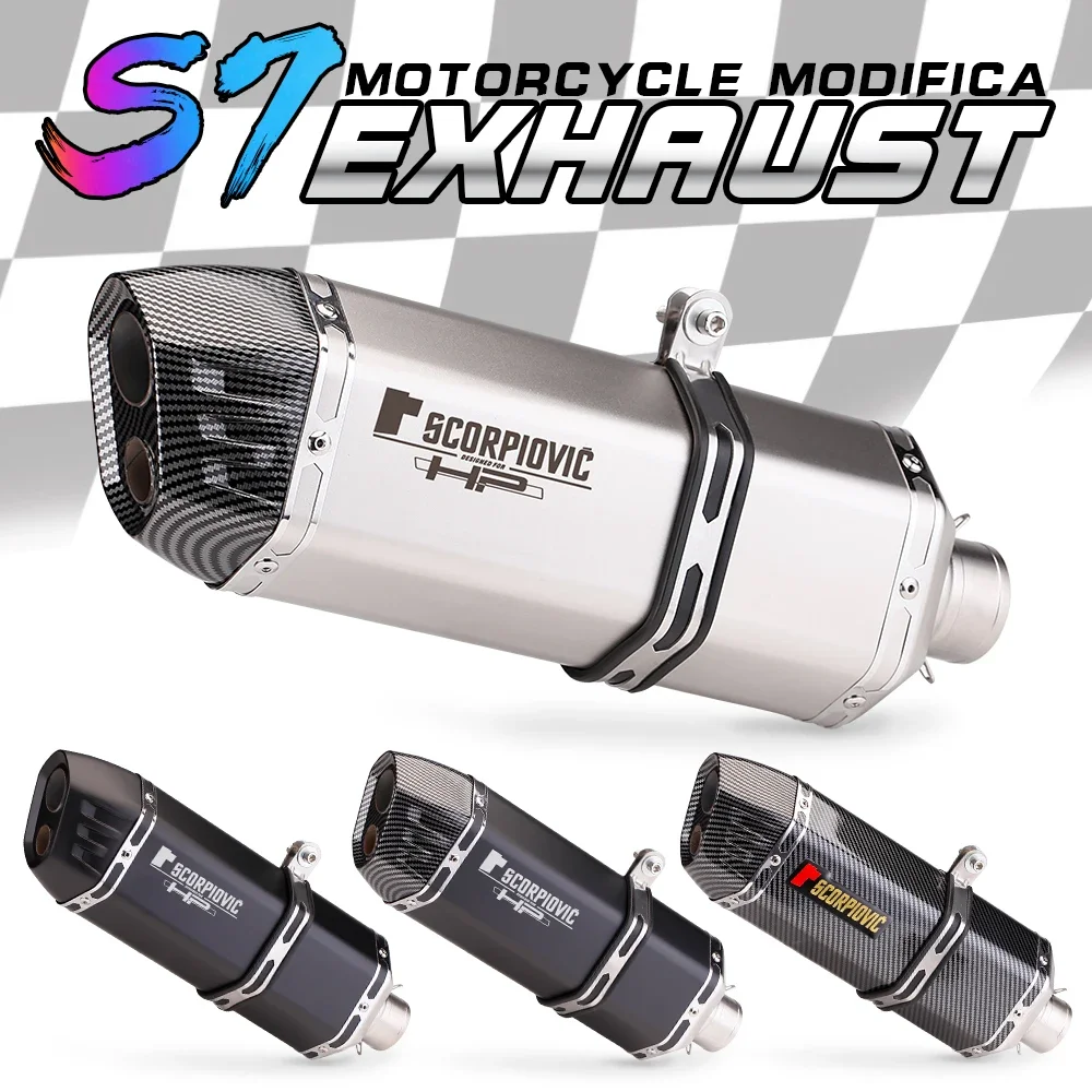 

Factory Hot Selling Universal 51MM Logo Escape Exhaust Muffler For Multiple Motorcycle Models Including Er6n Sv650 Z800 R1