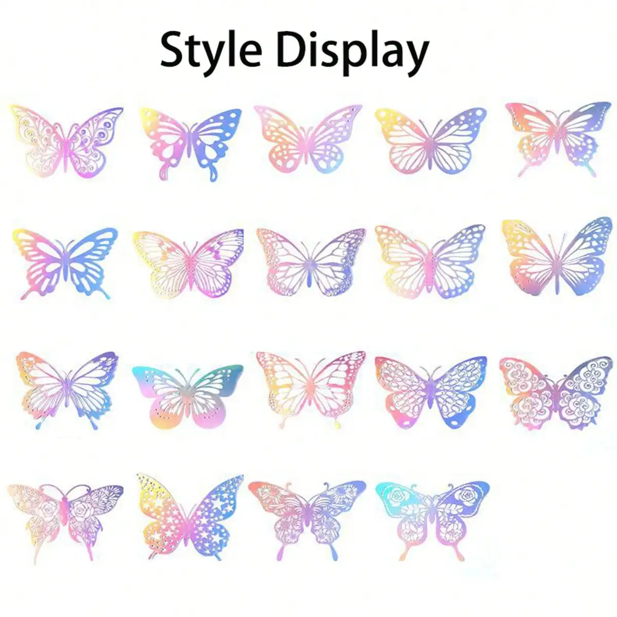 12pcs Butterfly Decoration Set 3 Sizes Butterfly Wall Decoration Birthday Cake Decoration Plug-in