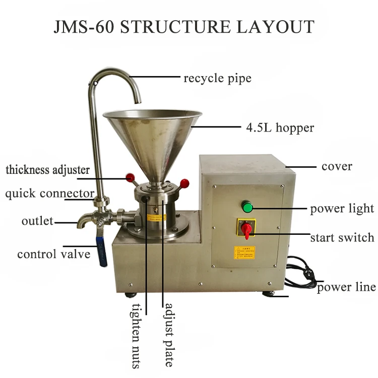 آلة طحن زبدة الفول السوداني الطحينة التجارية المصنوعة من الفولاذ المقاوم للصدأ