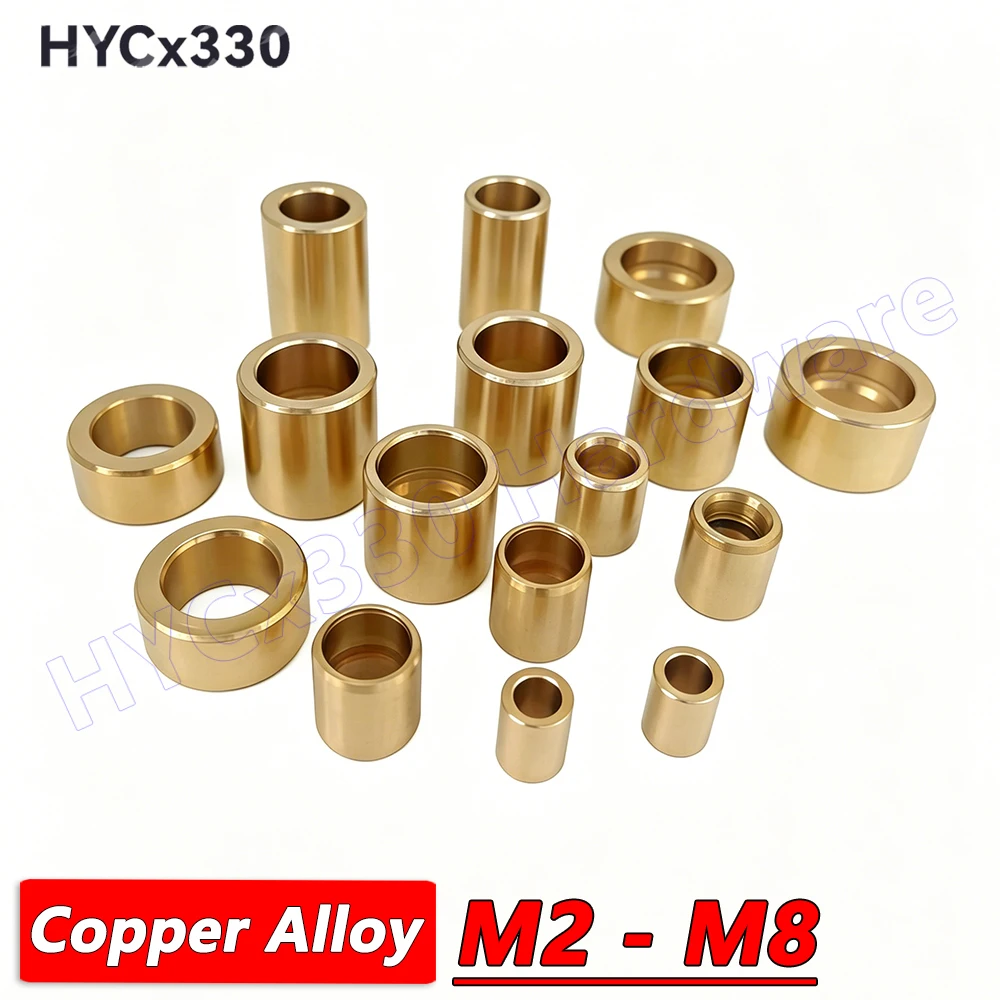Copper Alloy Sleeve ID M2 M3 M4 M5 M6 M7 M8 Oilless Bushings Brass Bearing Bushing Guide Sleeves