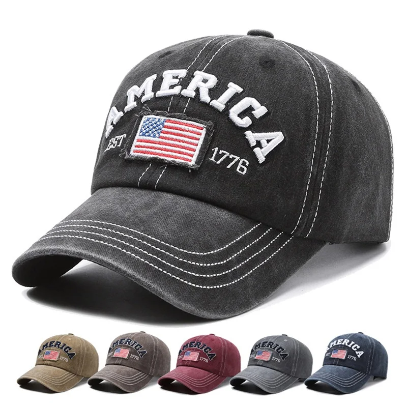 

Women Men Unisex Baseball Hat Letter Flag Embroidery Sun Hat Breathable Holiday Outdoor Sunshade Sun Protection Travel Caps