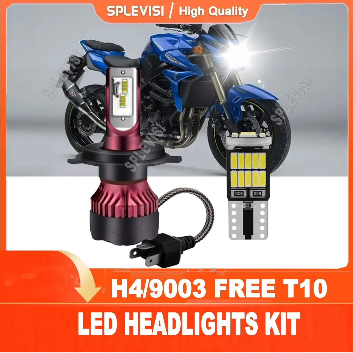 H4 T10  LED Headlight High  Low Beam Conversion Kit 6000K White For  Suzuki DL-650 V-Strom 2004-2011 GSR600 2006-2010