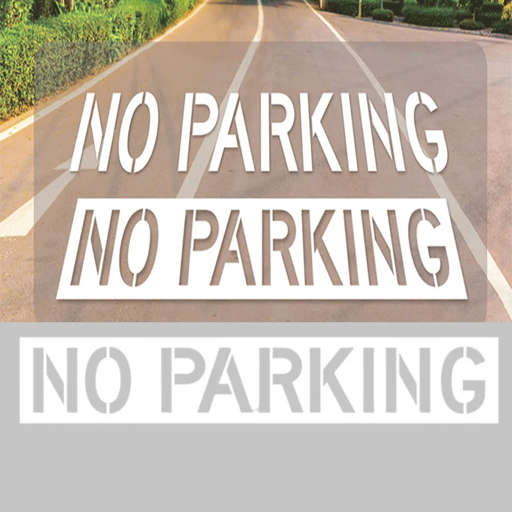 

12-дюймовый трафарет с надписью без парковки, складной силиконовый шаблон для асфальтовых бетонных бордюров, тротуаров, маркировка огненной полости, многоразовая