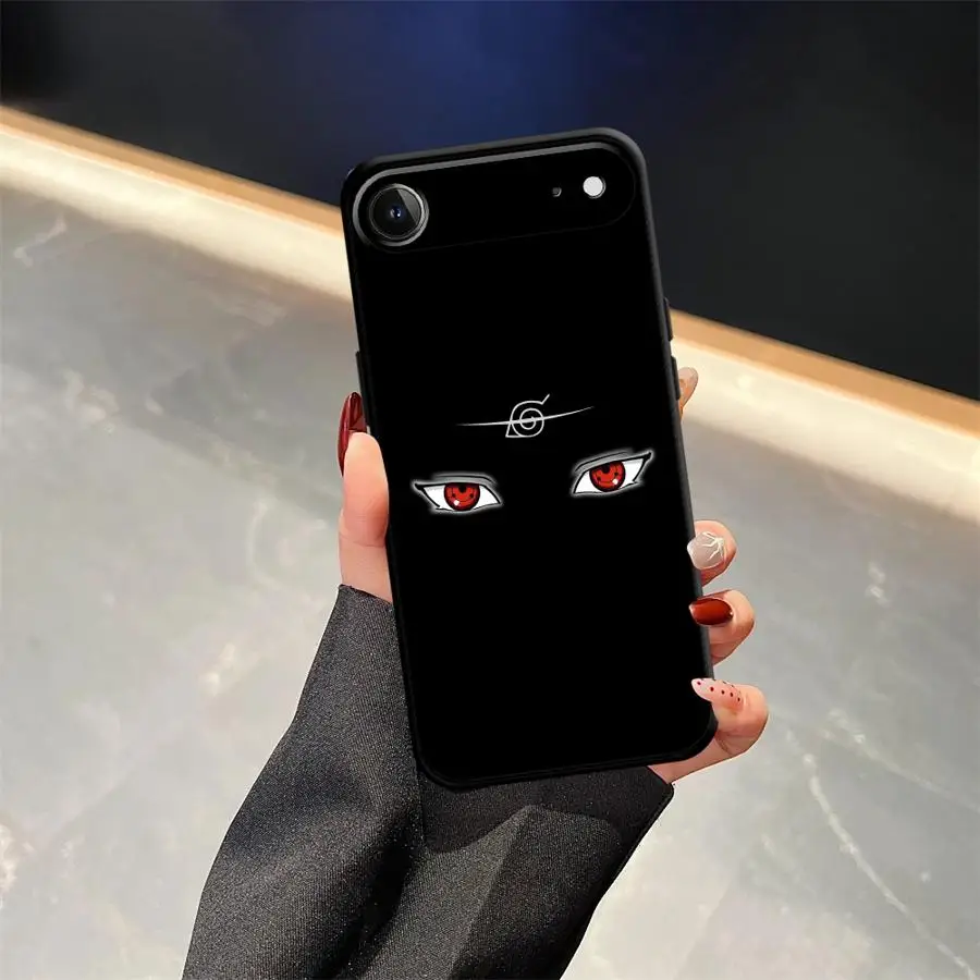 حافظة لهاتف آيفون XS Max XR 13 12 11 17 Pro Max 7 8 17Air 15 16 14 Plus غطاء هاتف ناعم أسود أنيمي N-Narutos