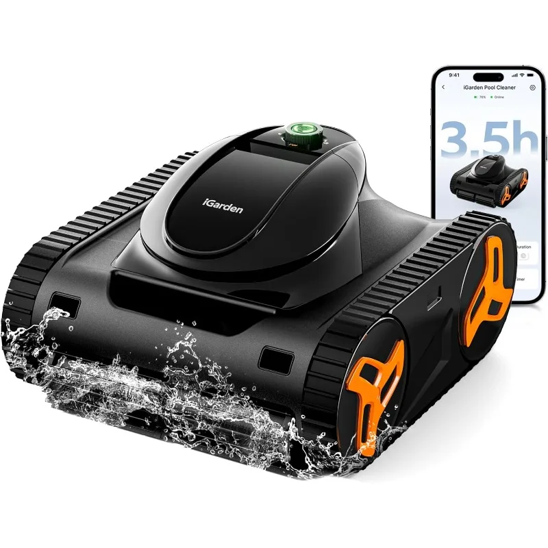 Smart, long‑lasting, energy‑saving – iGarden KN Series. 210 mins, 3D navigation, inverter tech, floor‑focused robotic cleaning