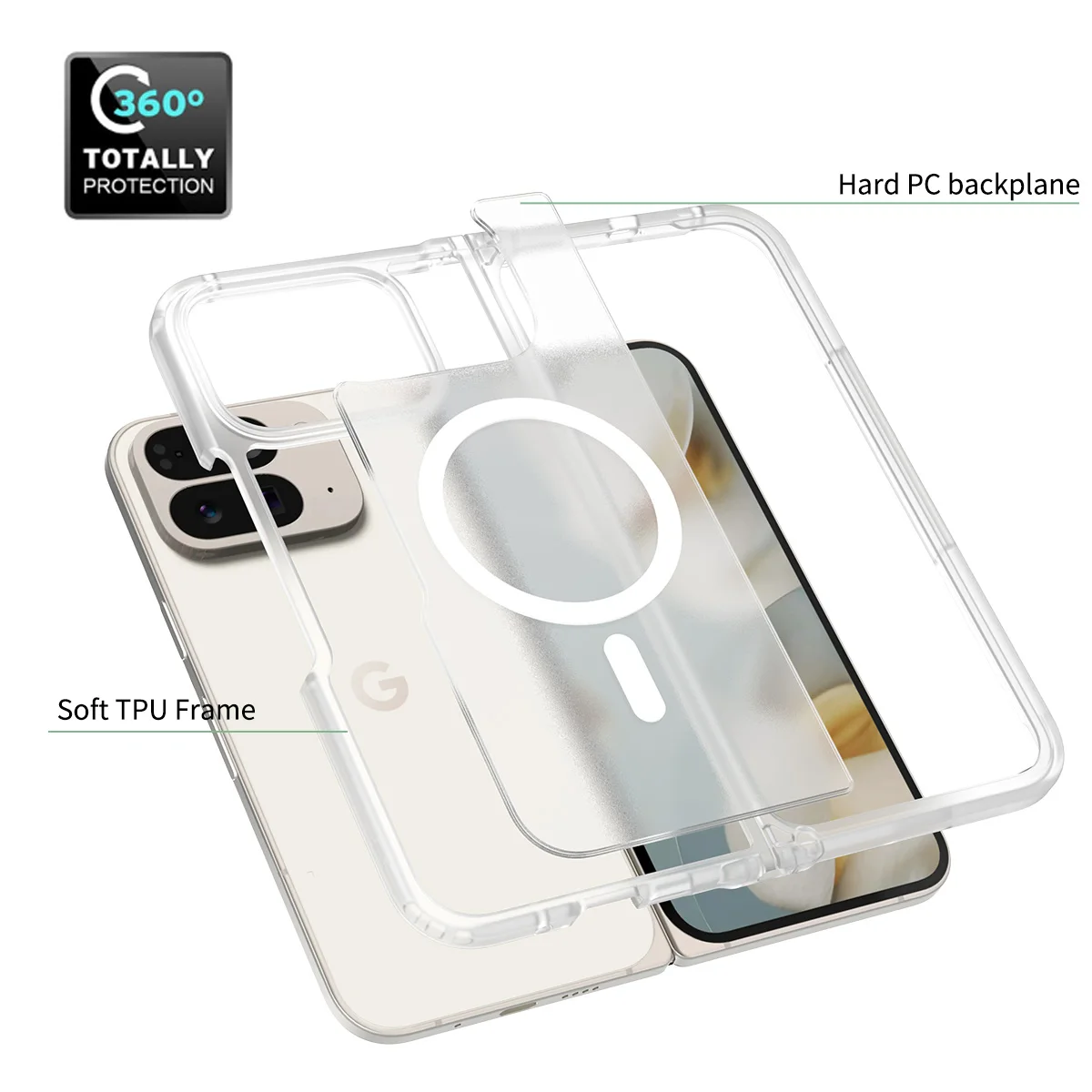Für Pixel 10 Pro Fold Matte Magnetic Case, kompatibel mit MagSafe Drop Protection Translucent Cover für Google Pixel 10 Pro Fold – Detail 12