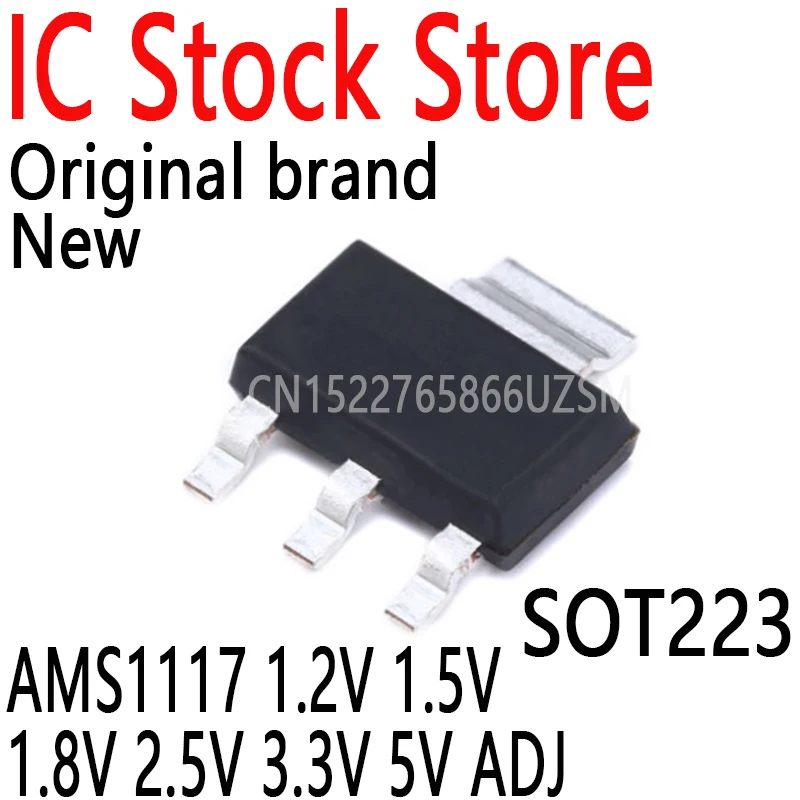 50PCS AMS1117 -1.2V AMS1117 -3.3V Series LM1117 1117 Linear Voltage Regulator SOT223 IC AMS1117 1.2V 1.5V 1.8V 2.5V 3.3V 5V ADJ