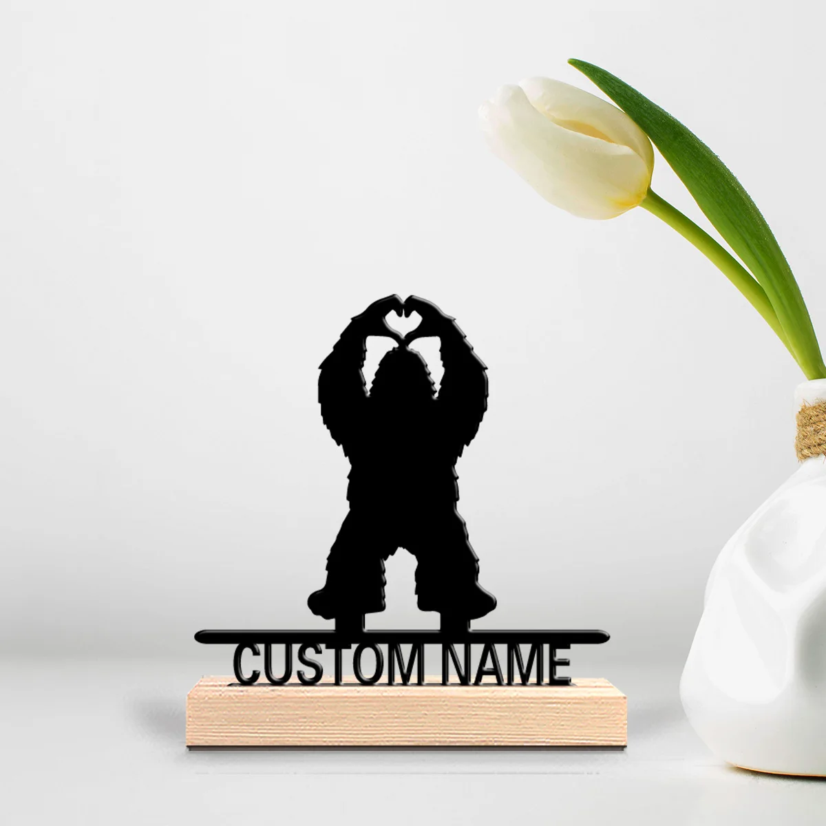 1pc Fashion Personalized Custom Bigfoot Wooden Base Bar Decor for Kitchen Dining Room Modern Rustic Themes Easter decorations view 3