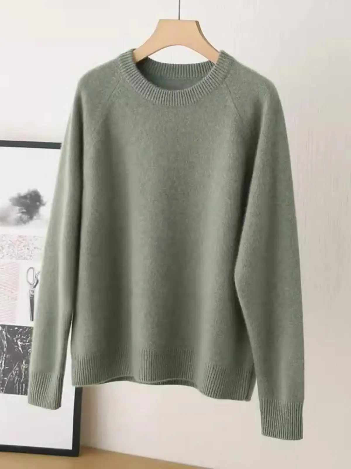 

Italian Made CRI Camere Thi Warm round Ne Knitted Sweater Women's Autumn Winter Sle Casual Comfortable Long Sve Top