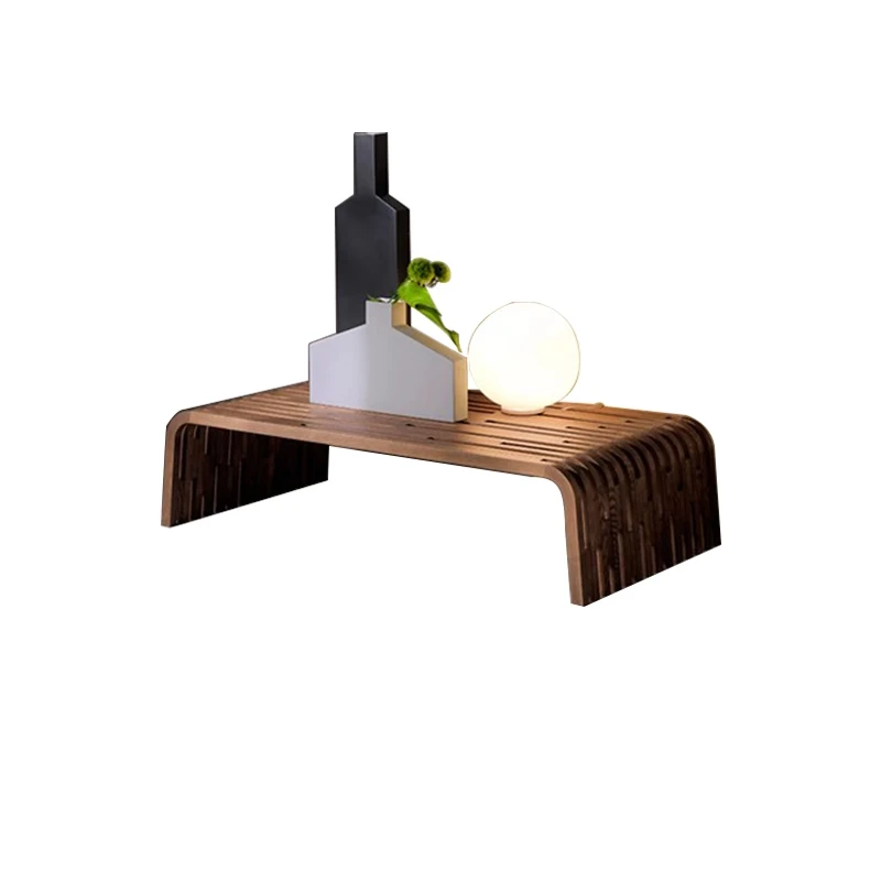 

Italian minimalist black walnut modern solid wood coffee table household