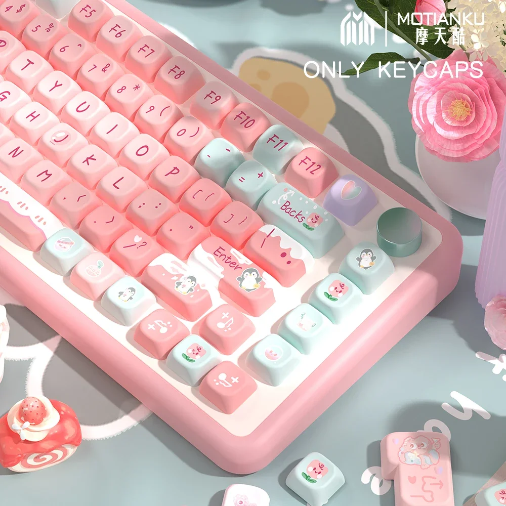 

Ice River Theme Keycaps SCA Profile Personalized Cartoon Keycap For crush80 Mechanical Keyboard with 7U and ISO key cap