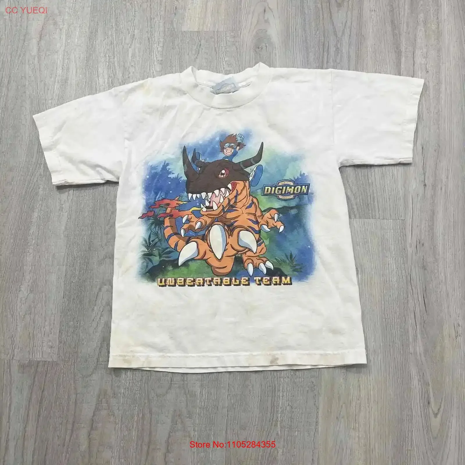 VINTAGE 90s Digimon Digital Monsters Anime Cartoon T Shirt Youth Large L 1990s vintage Washed Stretched designer clothes Casual