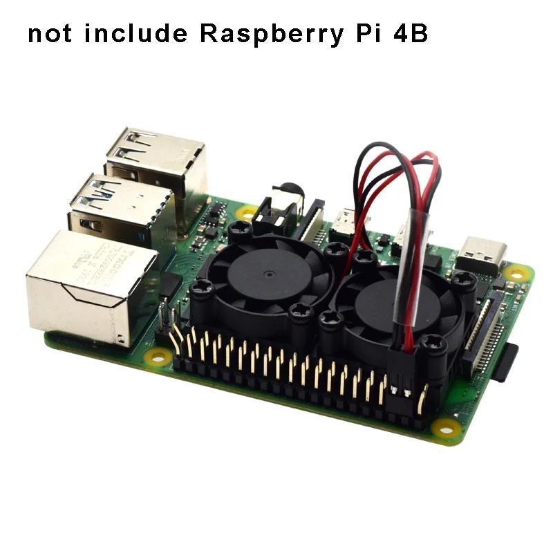 ข้อเสนอยอดนิยมพัดลมคู่พร้อมชุดระบายความร้อน Ultimate Double Cooling Fan คูลเลอร์สําหรับ Raspberry Pi 4B