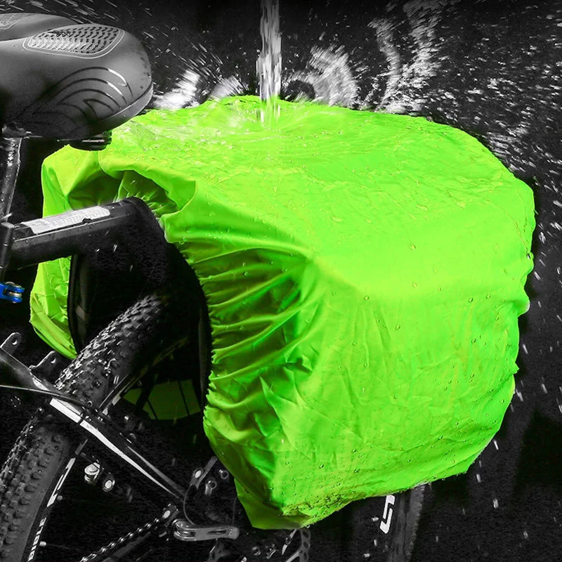 Cycling Double Side Rear Rack Bike Seat, Luggage Storage Carrier Bag with Rain Cover, Night Reflective Bicycle Trunk Bag