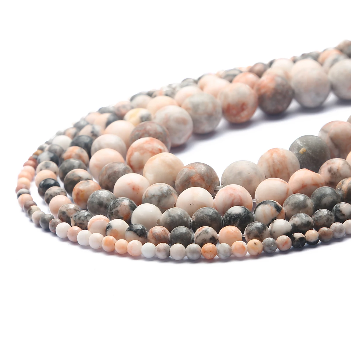 Natursteinperlen, rosa Zebra-Jaspis, für die Schmuckherstellung, lose Abstandsperlen, DIY-Zubehör, modisches Armband, Halskette – Detail 3