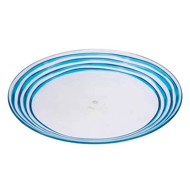 

Set of 4 Reusable Blue Acrylic Dinner Plates, 12 inches Unbreakable Kitchen Plates, BPA Free & Dishwasher Safe for All