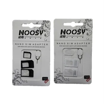 10Sets 4 in 1 Noosy Nano Sim 카드 어댑터 + 마이크로 Sim 카드 어댑터 + iPhone용 표준 SIM 카드 어댑터
