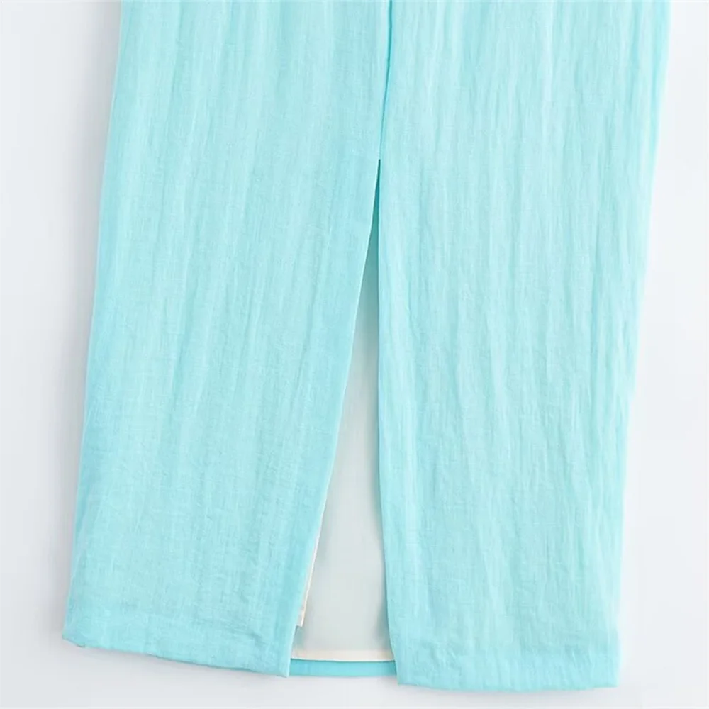 Abito da flauto asimmetrico da donna con decorazione in tinta unita intarsiata Primavera/Estate Nuovo abbigliamento da donna