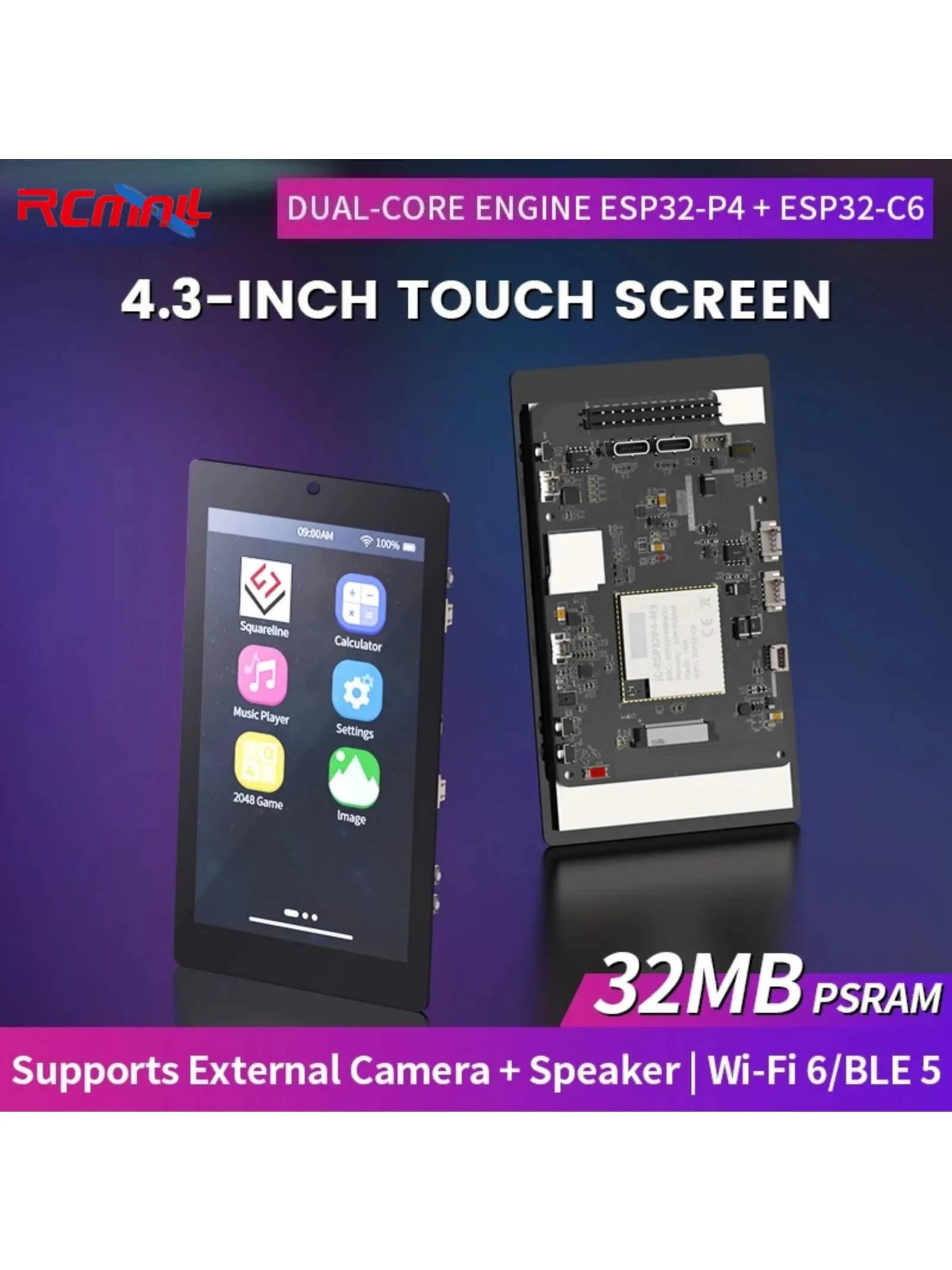 Płytka rozwojowa ESP32P4 ESP32-C6 z 4,3-calowym ekranem dotykowym IPS o rozdzielczości 480x800, moduł ESP32 z WIFI+BLE dla Arduino Smart Home IoT — 2