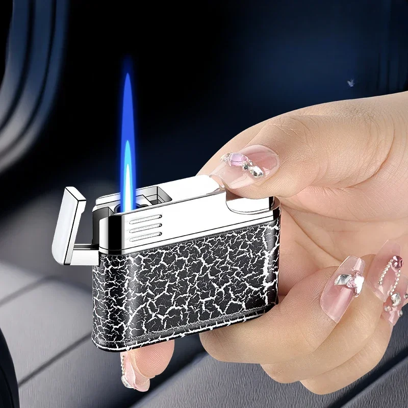 Hot Turbo Torch Direct Blue Flame Metal Windproof Portable Lighter Outdoor Barbecue Kitchen Cigar Lighter High-end Men\'s Gifts