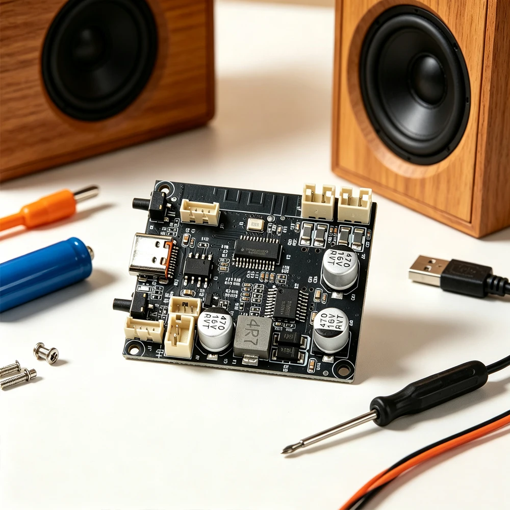 Bluetooth 6.0 Stereo Amplifier Module 2*5W 3.7V Battery Powered TYPE C Integrated Boost Circuit Mini Speaker Modification Board