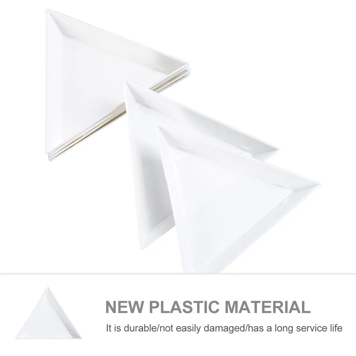

10pcs Triangle Jewelry Storage Trays White Beads Sorting Plates Plastic Lightweight Easy Pour DIY Craft Supplies