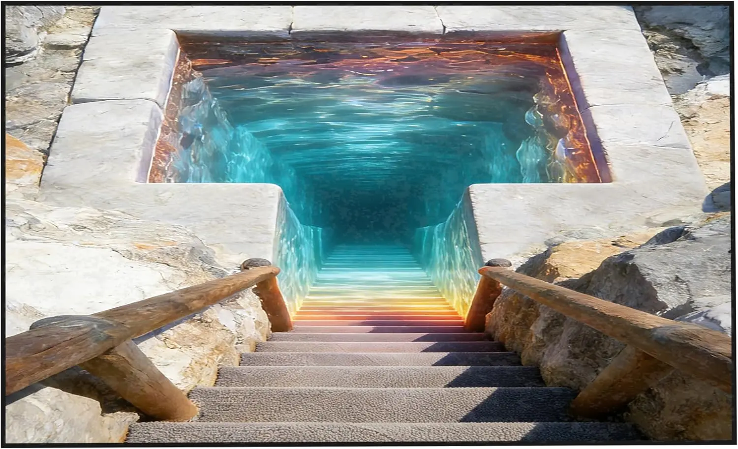3D Hole Rugs for Bedroom Boys Living Room Hallway Entryway Dorm Cave Rock Optical Illusion Carpets Floor Mat Indoor Doormat