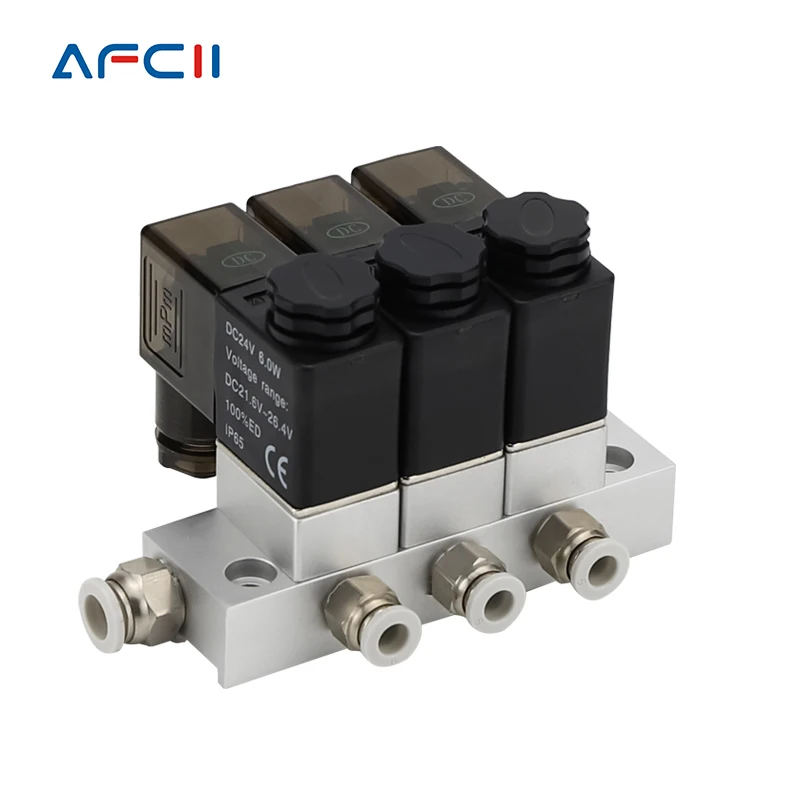 

2v025 Multi-way Combination Manifold Pneumatic Solenoid valve 12V 24V 110V 220V 2way Normally Closed Air Magnetic Valve