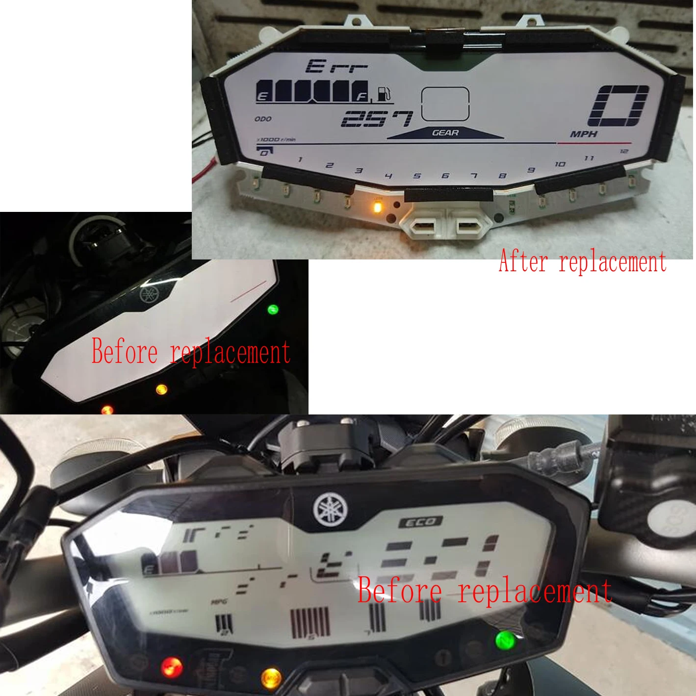 Imagem -05 - Substituição de Exibição Lcd para Yamaha Velocímetro Instrumento Tela Lcd Yamaha Mt07 Mt07 Fz-07 Tracer 700 20142023 Novo