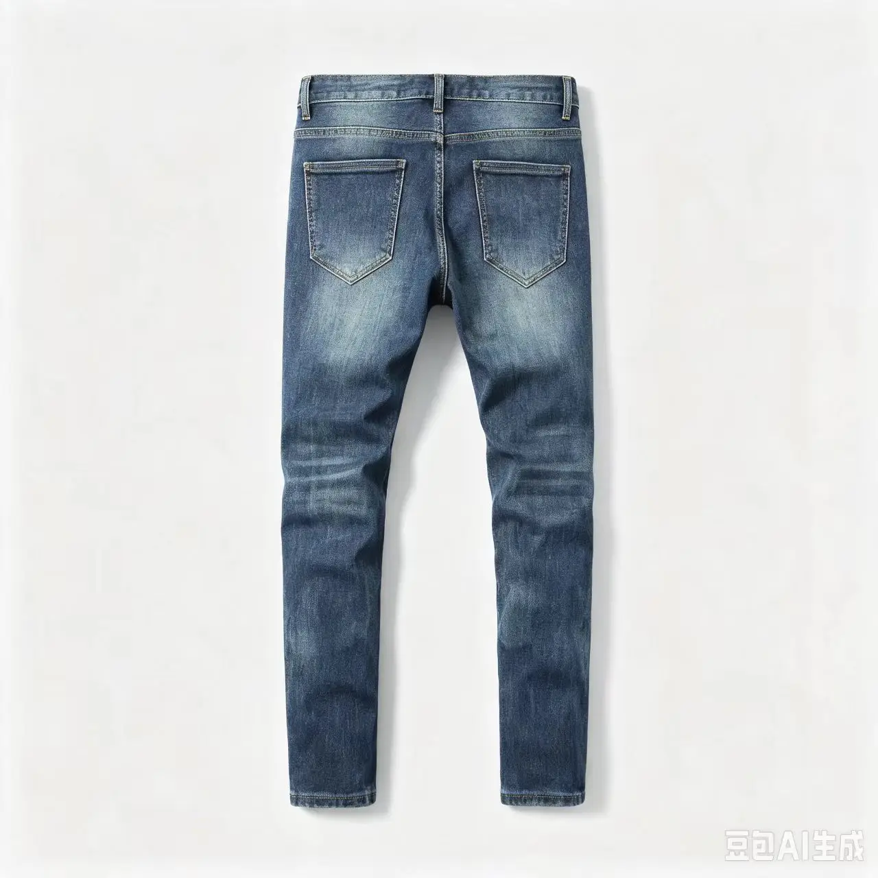 Y2kMen's Retro High Street Fashion Stretch Jeans Blue Spray Paint Piercing Patch Designer Brand Tights Hombre