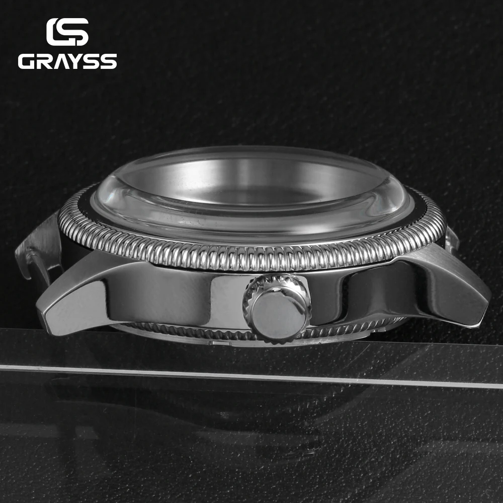 NEUES 38mm Retro-Militär-Piloten-Edelstahl-Uhrengehäuse AR Super Bubble Mineralglas Passend für NH35 NH34 Mechanisches Uhrwerk Münzkante – Detail 4