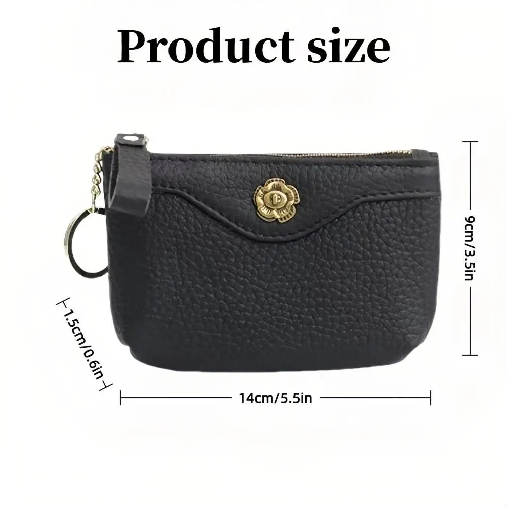 Fashion PU Leather Short Wallet Large Capacity Lightweight ID Card Holder Solid Color Exquisite Design Money Bag Women Girls