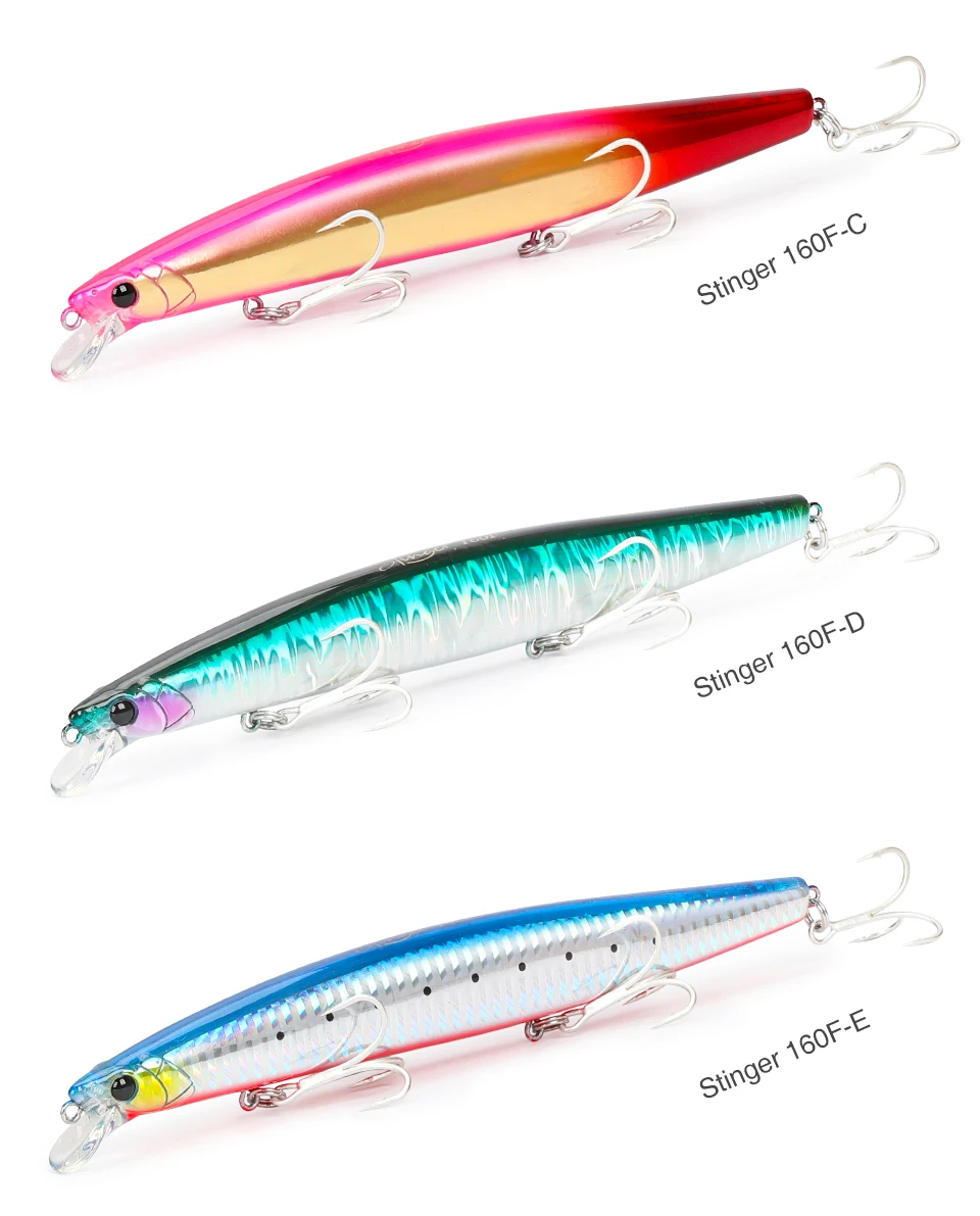 TSURINOYA 160F Ultra-lange Casting Schwimmende Minnow Angeln Köder DW110 STINGER 163mm 31g Meer Angeln Harten köder Piura Seebarsch Köder – Detail 19
