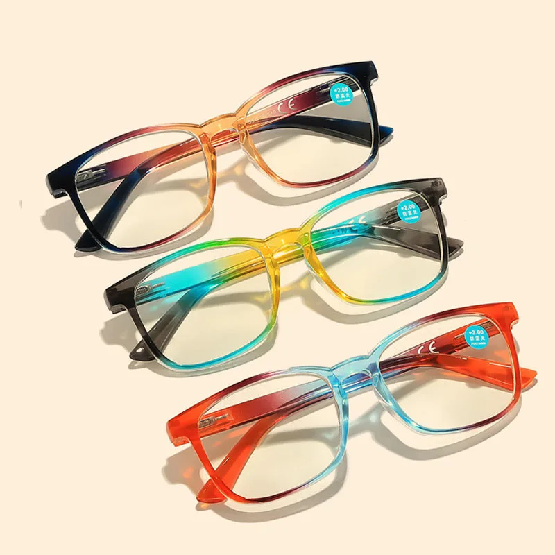 Vintage Rainbow Reading Glasses Women For Men Myopia Customize Prescription Anti Blue Light Blocking Optical Eyeglasses Frames