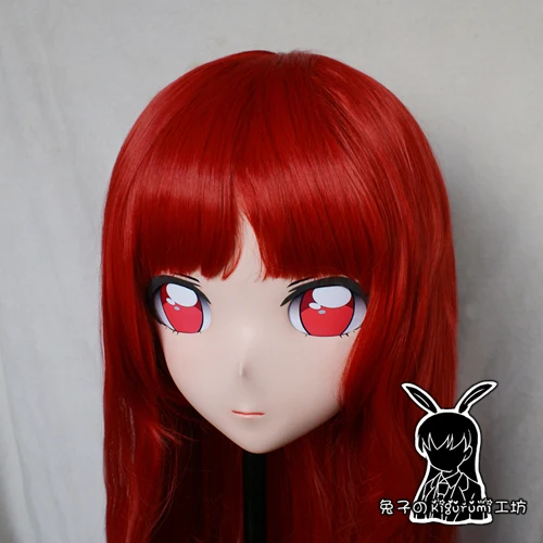 (KM525)Top Quality Handmade Female Resin Cosplay Japanese Role Play Kigurumi Mask Crossdresser Doll Transgender Mask