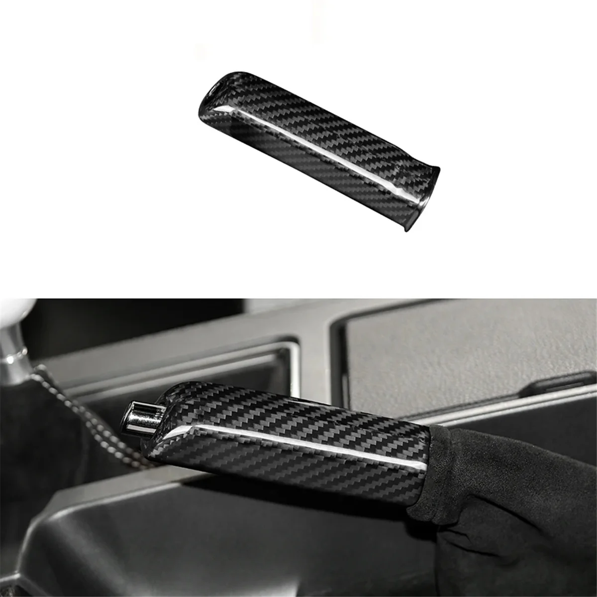 Real Hard Carbon Fiber Cover for Ford Mustang 2010-2014 Replace Handbrake Grip Handle Interior Trim Accessories