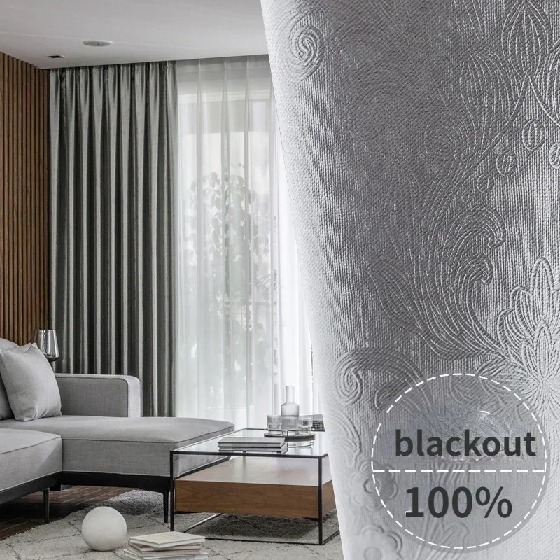 

New Thickened Blackout Curtains For Living Dining Room Bedroom Protection Thermal Insulation Sunshade Fabric Custom Size