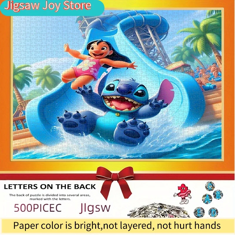 لعبة ألغاز ستيتشي لورو ووتر سلايد تشالنج ذاتية الصنع بتصميم كرتوني نابض بالحياة، مثالية لليالي الألعاب للبالغين والعائلة - يوني