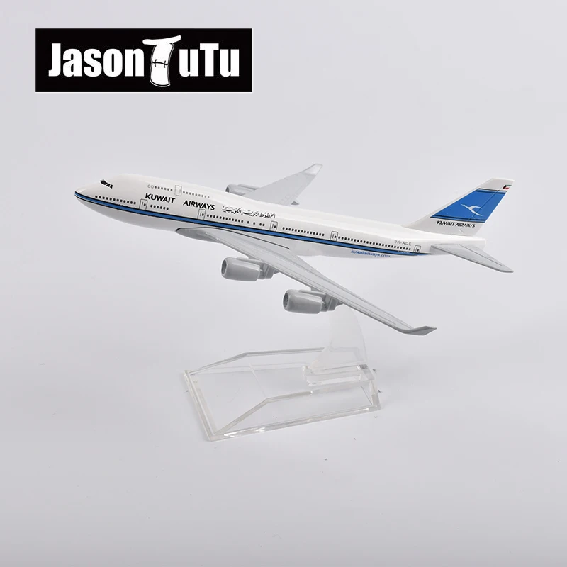 

JASON TUTU 1/400 Scale Diecast Metal Kuwait Airways Boeing 747 16CM Miniature Authentic Collectible Gift